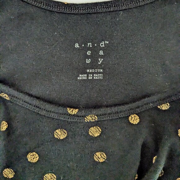 A NEW DAY Women's Sleeveless Tank Top  Size M  Black Gold - Picture 4 of 5